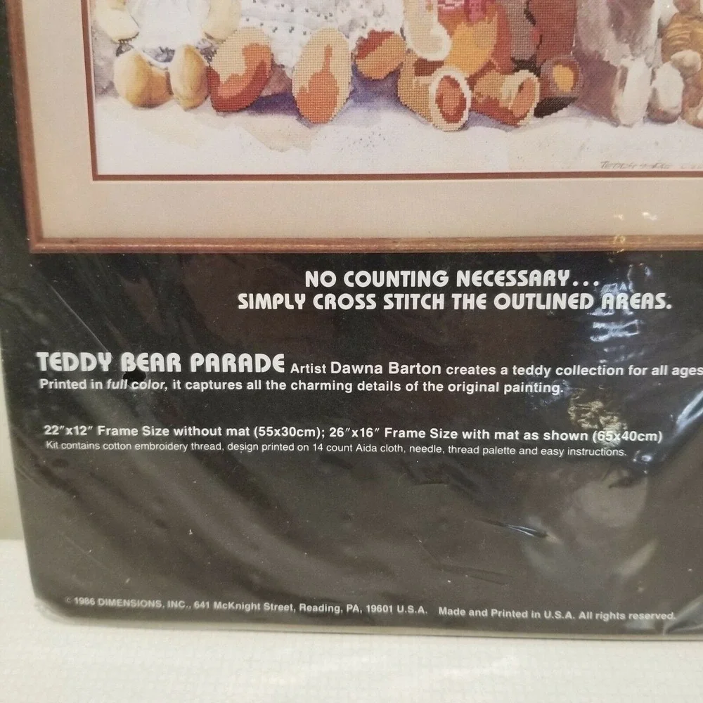Dimensions Teddy Bear Parade Cross Stitch Kit 22x12 USA 3613